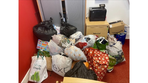 Ready for Take-Off! Donations sorted and packed 1 Donations being sorted
