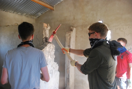 Hurst Expedition 2024 to Cameron's Orphanage 25 Working on toilets 1