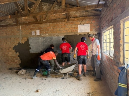 Hurst Expedition 2026 to Cameron's Orphanage 3 U6 Plastering